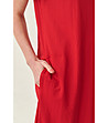 Червена дълга рокля Gardina-3 снимка