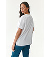 Бяла дамска тениска от органичен памук с щампа  Like-1 снимка
