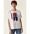Дамска тениска от органичен памук в бяло Like2-0 снимка