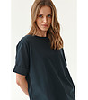 Тъмносиня дамска тениска от органичен памук Like4-3 снимка