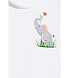 Бяла дамска тениска от органичен памук с щампа слонче Stena 1-4 снимка