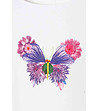 Бяла тениска от органичен памук с щампа пеперуда Maki-3 снимка