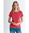 Розова дамска тениска от органичен памук Kiri-3 снимка