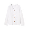 Дамска бяла блуза с копчета Jilini-2 снимка