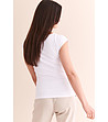 Памучна дамска тениска в бяло Amanda-1 снимка