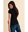 Черна памучна дамска тениска Antonia-1 снимка