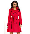 Дамски шлифер в червено-0 снимка