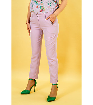 Дамски панталон в светлолилав цвят снимка