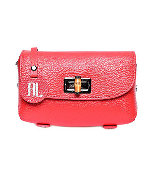 Червена малка дамска чанта от естествена кожа Mia снимка