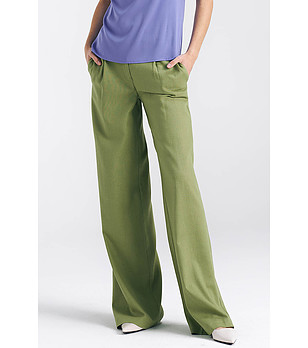 Дамски зелен панталон Albana снимка