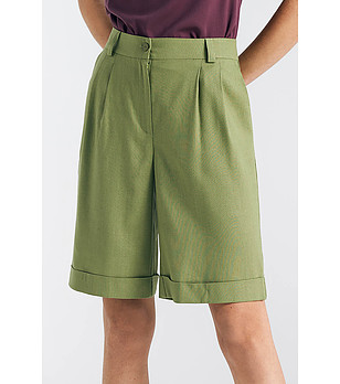 Зелени дамски къси панталони Andrina снимка