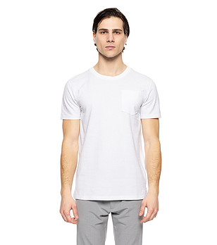 Бяла мъжка памучна тениска снимка