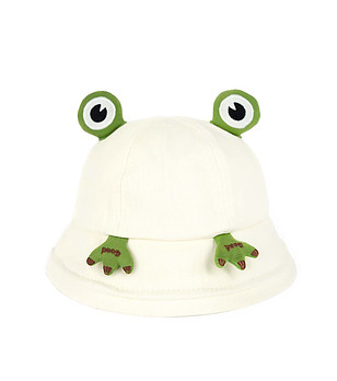 Бяла дамска шапка жабка Froggie  снимка