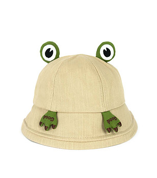 Бежова дамска шапка жабка Froggie  снимка