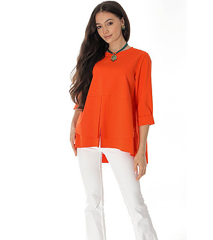 Оранжева дамска oversize блуза Lamilia снимка