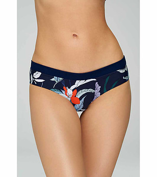 Тъмносиньо долнище на бански с принт Lucilla снимка