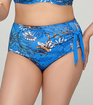 Синьо долнище на бански с принт и висока талия Daria снимка