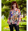 Многоцветна дамска риза с флорален принт-0 снимка