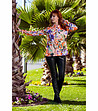 Многоцветна дамска риза с флорален принт-2 снимка