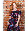 Ефектна многоцветна рокля с флорален принт-2 снимка