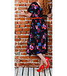 Ефектна многоцветна рокля с флорален принт-4 снимка