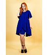 Ефектна асиметрична рокля в син цвят-0 снимка