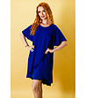 Ефектна асиметрична рокля в син цвят-2 снимка