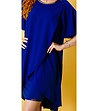 Ефектна асиметрична рокля в син цвят-3 снимка