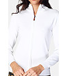 Бяла дамска жилетка от фино плетиво-2 снимка