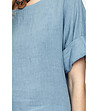 Синя дамска ленена блуза Bea-3 снимка