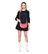 Дамска кожена чанта в червено Sani-4 снимка