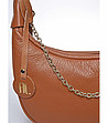 Дамска кожена чанта в цвят коняк Sani-2 снимка