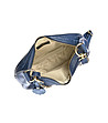 Дамска кожена чанта в синьо Sani-3 снимка