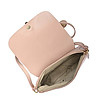 Дамска кожена чанта за рамо в цвят пудра Sarita-3 снимка