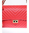 Червена дамска чанта от естествена кожа Lili-2 снимка