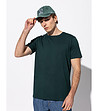 Мъжка памучна тениска в цвят петрол-4 снимка