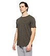 Мъжка памучна тениска в тъмнозелено-2 снимка