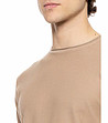 Мъжка памучна тениска в бежов цвят-3 снимка
