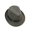 Unisex шапка трилби в сиво на райе-0 снимка