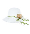 Бяла дамска шапка с роза Almeria-2 снимка