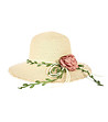 Светлобежова дамска шапка с роза Almeria-1 снимка