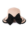 Дамска шапка в цвят пудра с черна панделка Santos-1 снимка