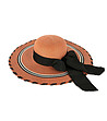 Дамска шапка в цвят керемида с панделка Perea-0 снимка