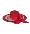 Дамска червена шапка с бели кантове Pineto-0 снимка