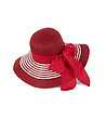 Дамска червена шапка с бели кантове Pineto-1 снимка