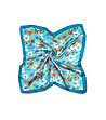 Сатенен дамски шал в синьо с флорален принт Flowery -0 снимка