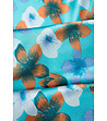 Сатенен дамски шал в синьо с флорален принт Flowery -1 снимка