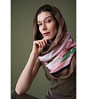 Дамски многоцветен шал с бежов кант Juicy abstract-4 снимка