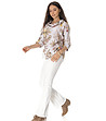 Оversize памучна дамска блуза в цвят крем Lonela-2 снимка