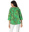 Оversize памучна дамска блуза в зелено с принт Lonela-1 снимка